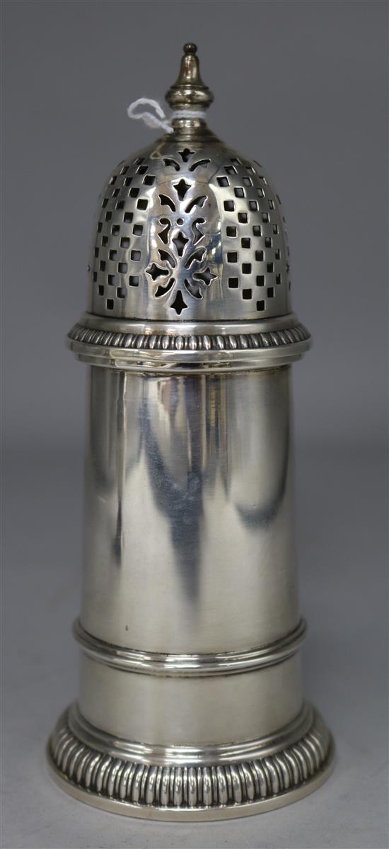 A 1930s George I style silver lighthouse caster, Birmingham, 1937, 6 oz.